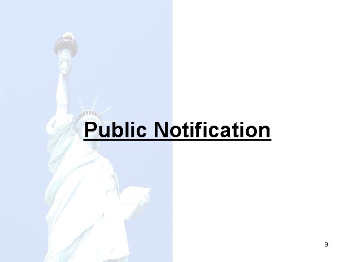 Public Notification 9 