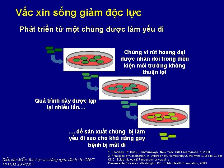 Vắc xin sống giảm độc lực Phát triển từ một chủng được làm yếu