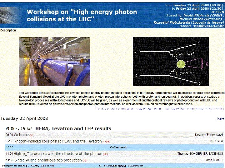 Photon Workshop, CERN, April'08 K. Piotrzkowski- UCLouvain 