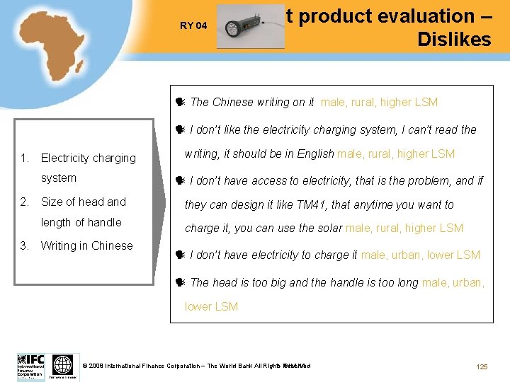 RY 04 Test product evaluation – Dislikes The Chinese writing on it male, rural,