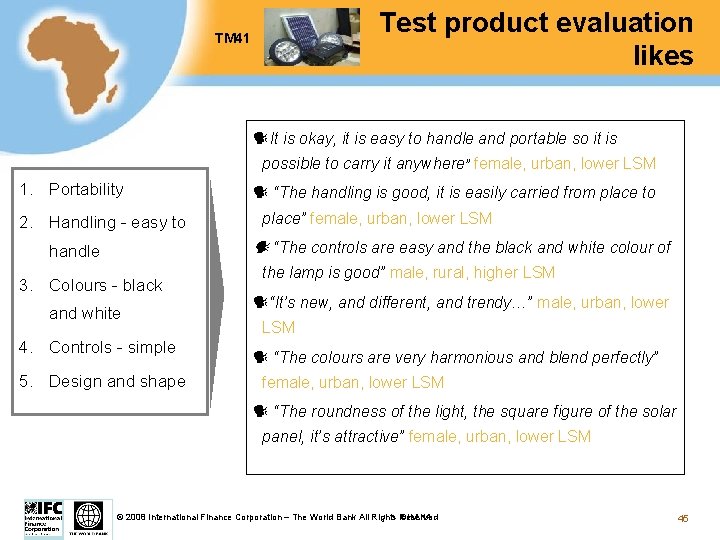 Test product evaluation likes TM 41 It is okay, it is easy to handle