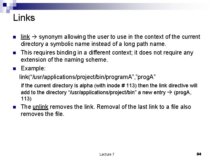 Links n n n link synonym allowing the user to use in the context