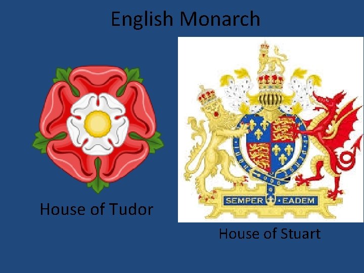English Monarch House of Tudor House of Stuart 