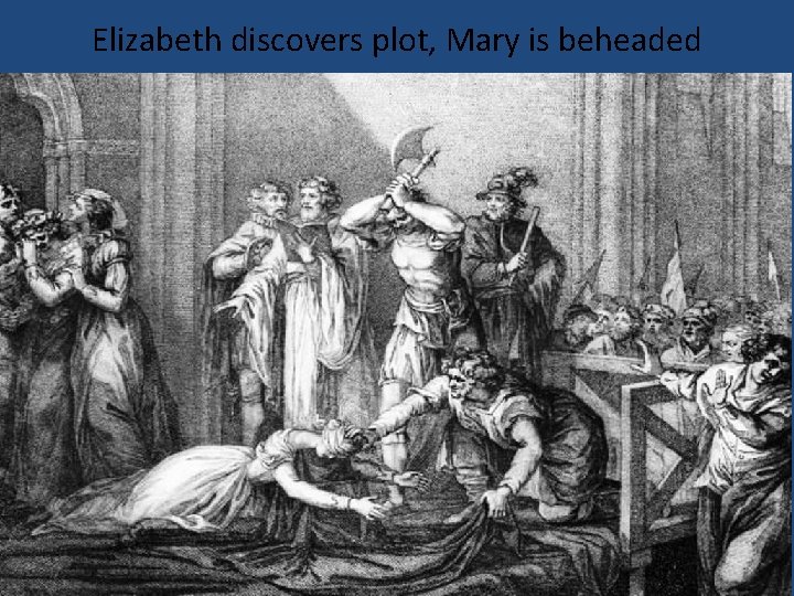 Elizabeth discovers plot, Mary is beheaded 