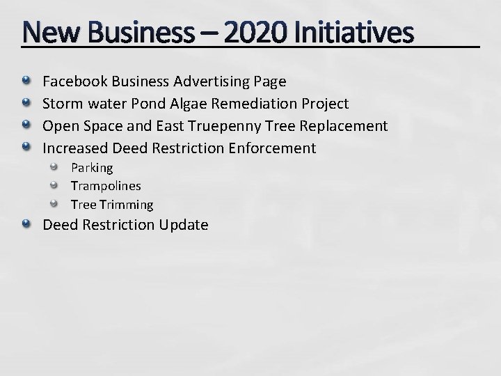 New Business – 2020 Initiatives Facebook Business Advertising Page Storm water Pond Algae Remediation