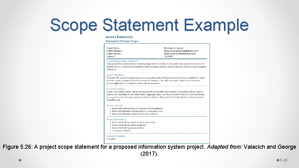 Scope Statement Example Figure 5. 26: A project scope statement for a proposed information Scope Statement Example Figure 5. 26: A project scope statement for a proposed information