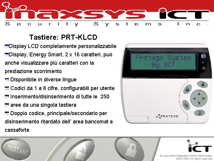 Tastiere: PRT-KLCD Display LCD completamente personalizzabile Display, Energy Smart, 2 x 16 caratteri, può