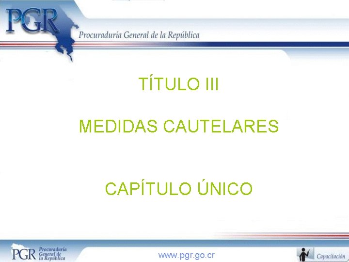 TÍTULO III MEDIDAS CAUTELARES CAPÍTULO ÚNICO 