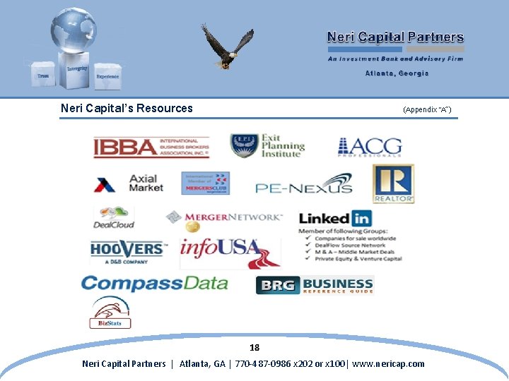 Neri Capital’s Resources (Appendix “A”) 18 Neri Capital Partners │ Atlanta, GA │ 770