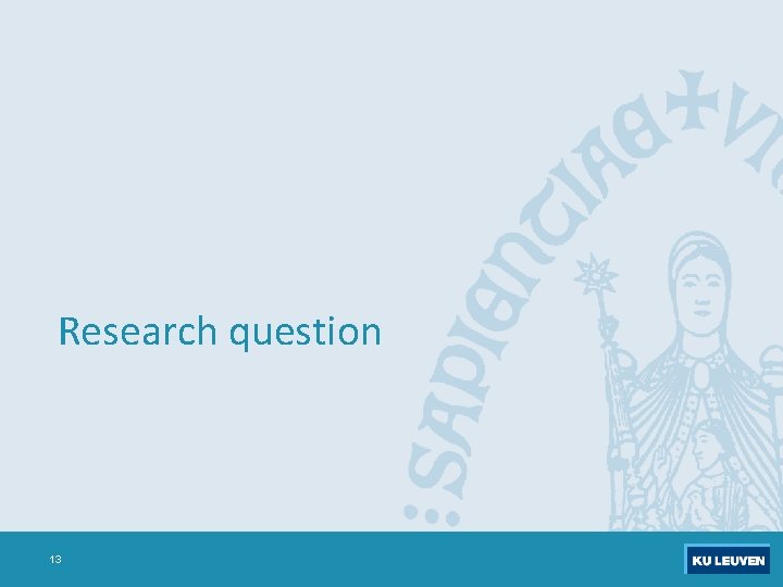 Research question 13 