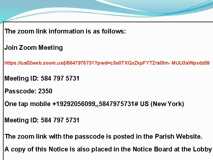 The zoom link information is as follows: Join Zoom Meeting https: //us 02 web.