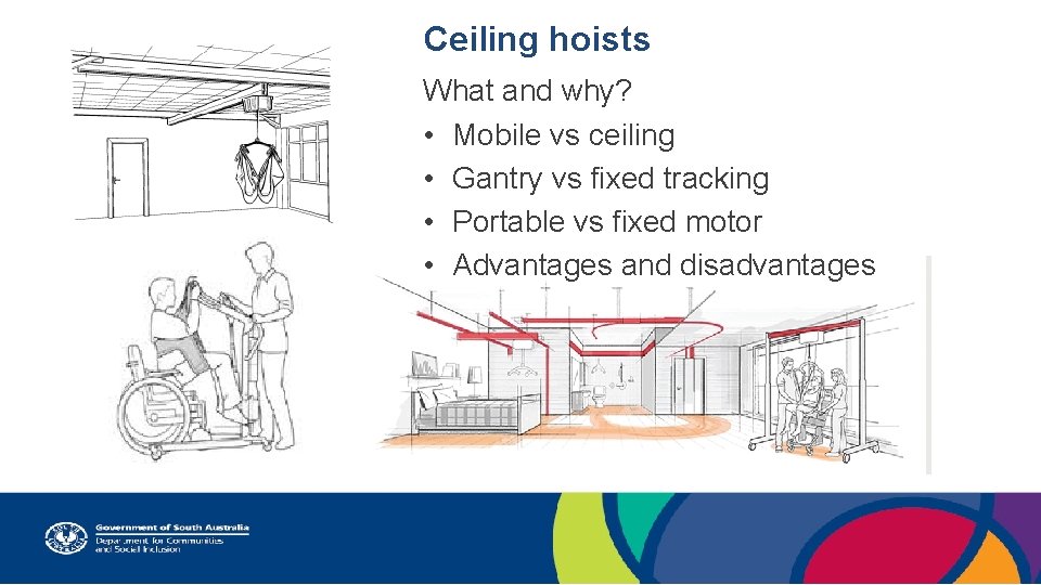 Ceiling hoists What and why? • Mobile vs ceiling • Gantry vs fixed tracking