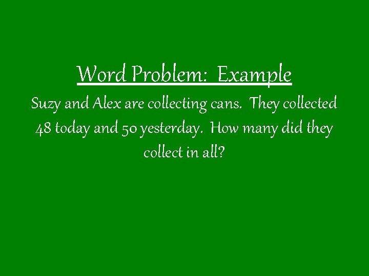 Problem Solving Sentence. Example Problem Solving Review A number sentence simply states