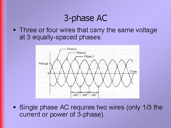 3 -phase AC § Three or four wires that carry the same voltage at