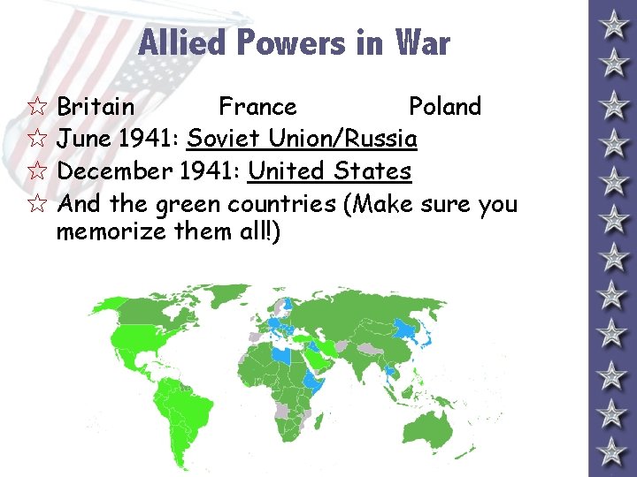 Allied Powers in War 5 Britain France Poland 5 June 1941: Soviet Union/Russia 5