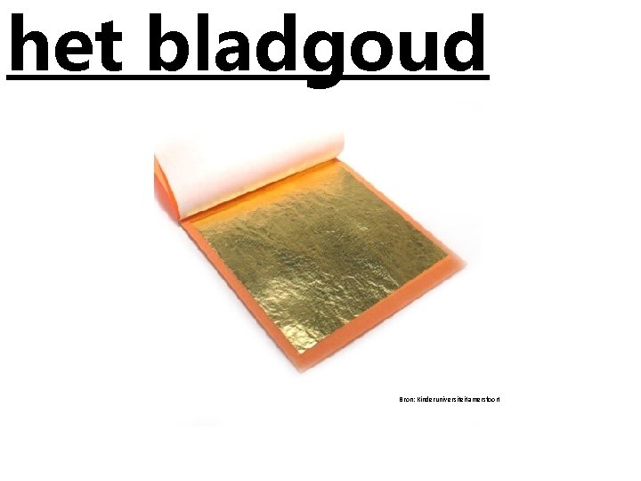 het bladgoud Bron: Kinderuniversiteitamersfoort 