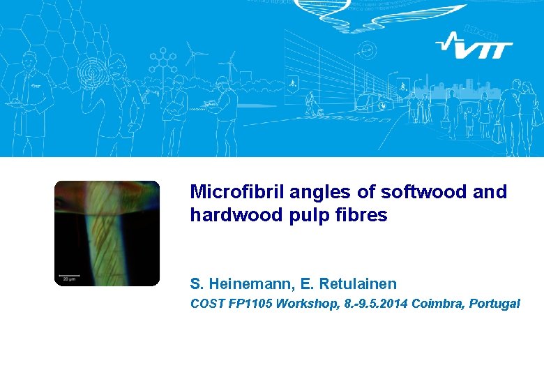 Microfibril angles of softwood and hardwood pulp fibres S. Heinemann, E. Retulainen COST FP