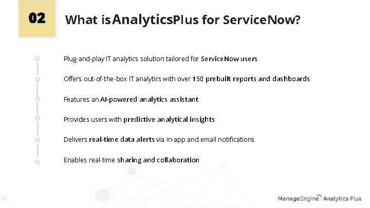 02 What is Analytics. Plus for Service. Now? Plug-and-play IT analytics solution tailored for