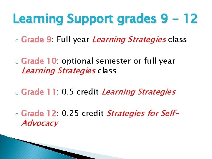 Strategies for SelfAdvocacy A transition program for students