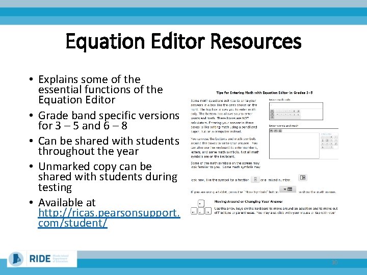 Equation Editor Resources • Explains some of the essential functions of the Equation Editor