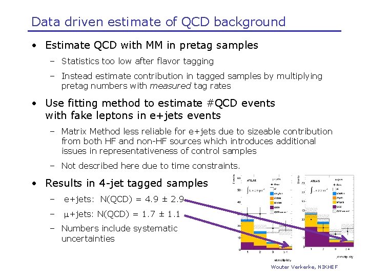 Data driven estimate of QCD background • Estimate QCD with MM in pretag samples