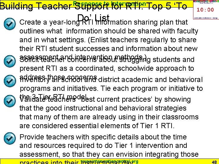 Building Teacher Response Supportto Intervention for RTI: Top 5 ‘To Create a year-long. Do’
