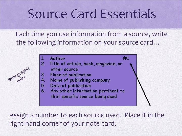 Notetaking Using Note Cards for Your Research Paper