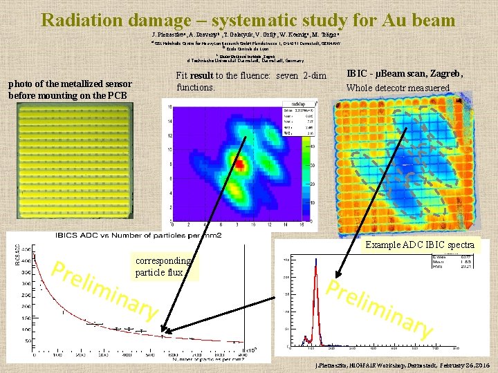 Radiation damage – systematic study for Au beam J. Pietraszkoa, A. Dravenyb , T.