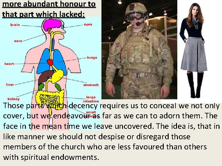 more abundant honour to that part which lacked: Those parts which decency requires us