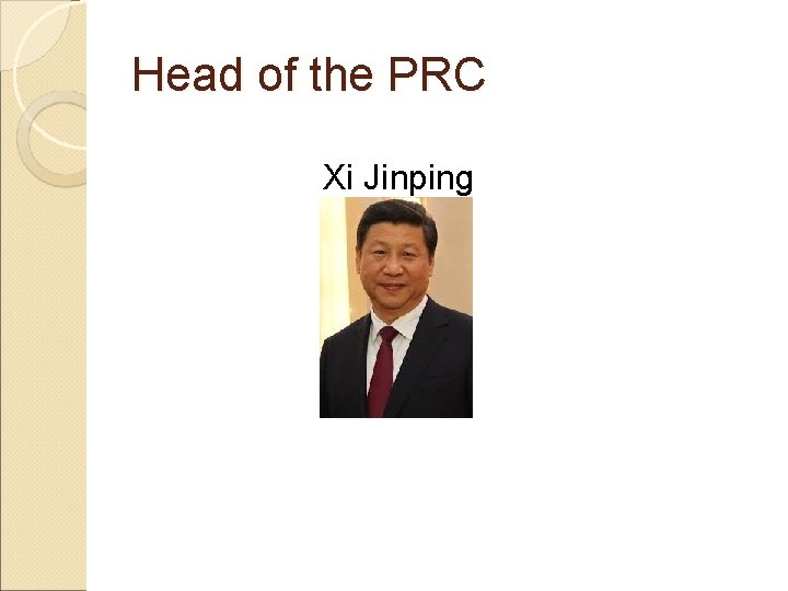 Head of the PRC Xi Jinping 