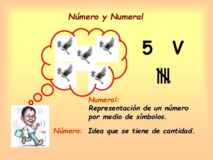Número y Numeral 5 V Numeral: Representación de un número por medio de símbolos.