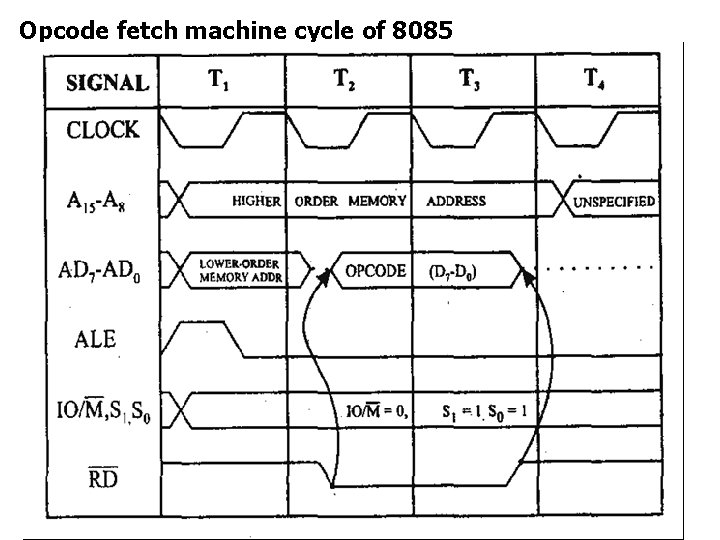 Opcode fetch machine cycle of 8085 