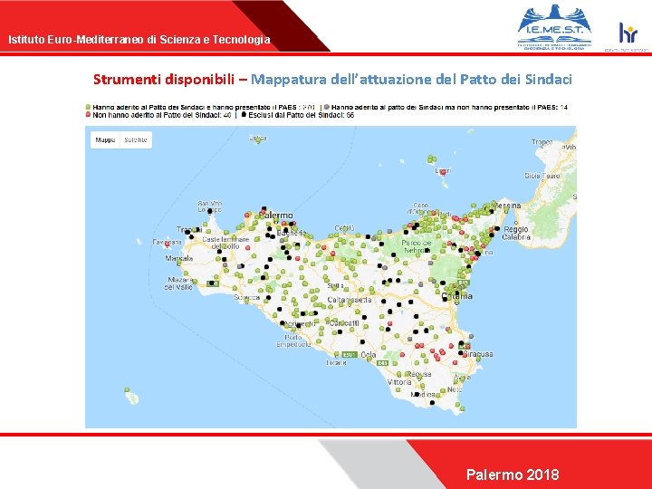 Istituto Euro-Mediterraneo di Scienza e Tecnologia Strumenti disponibili – Mappatura dell’attuazione del Patto dei