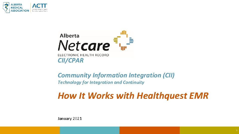 CII/CPAR Community Information Integration (CII) Technology for Integration and Continuity How It Works with