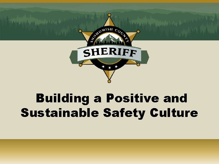 Building a Positive and Sustainable Safety Culture 