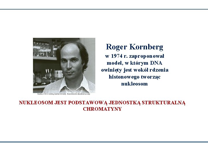 Roger Kornberg w 1974 r. zaproponował model, w którym DNA owinięty jest wokół rdzenia