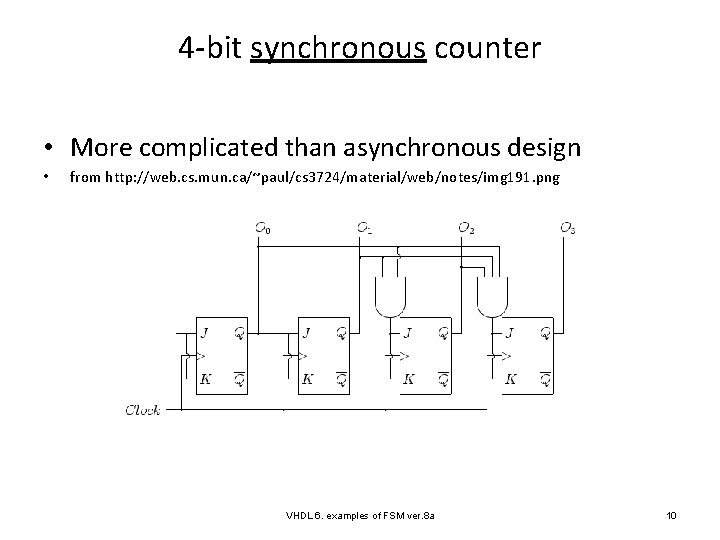4 -bit synchronous counter • More complicated than asynchronous design • from http: //web.