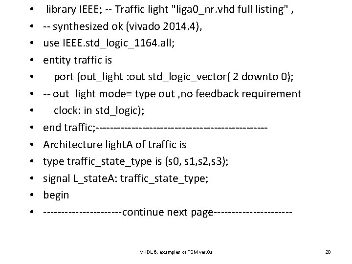  • • • • library IEEE; -- Traffic light "liga 0_nr. vhd full