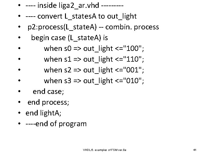  • • • ---- inside liga 2_ar. vhd ------ convert L_states. A to