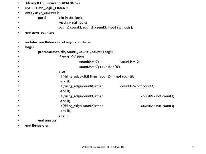  • • library IEEE; --(vivado 2014. 34 ok) use IEEE. std_logic_1164. all; entity