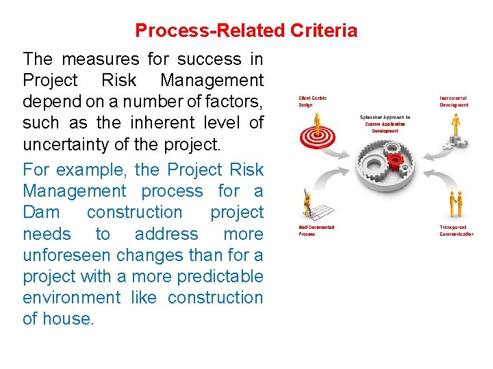 Process-Related Criteria The measures for success in Project Risk Management depend on a number