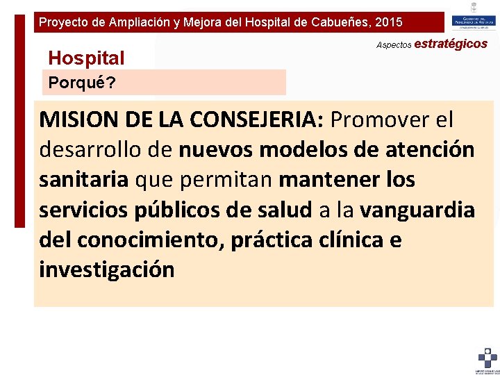Proyecto de Ampliación y Mejora del Hospital de Cabueñes, 2015 Plan de Ampliaciónestratégicos y