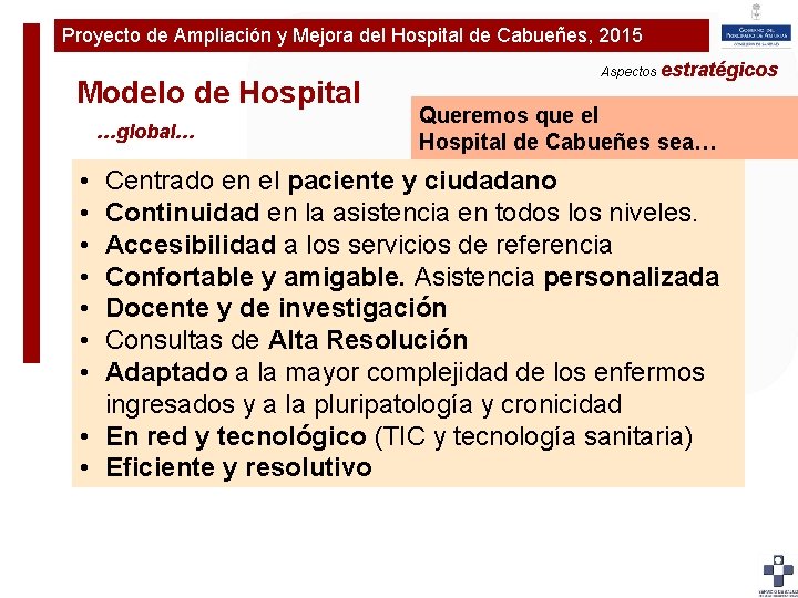Proyecto de Ampliación y Mejora del Hospital de Cabueñes, 2015 Plan de Ampliaciónestratégicos y