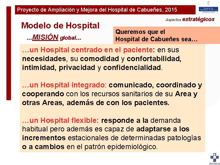 Proyecto de Ampliación y Mejora del Hospital de Cabueñes, 2015 Plan de Ampliaciónestratégicos y