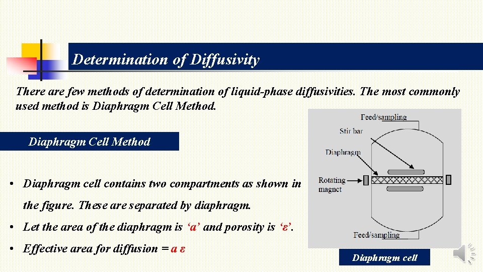 Determination of Diffusivity There are few methods of determination of liquid-phase diffusivities. The most