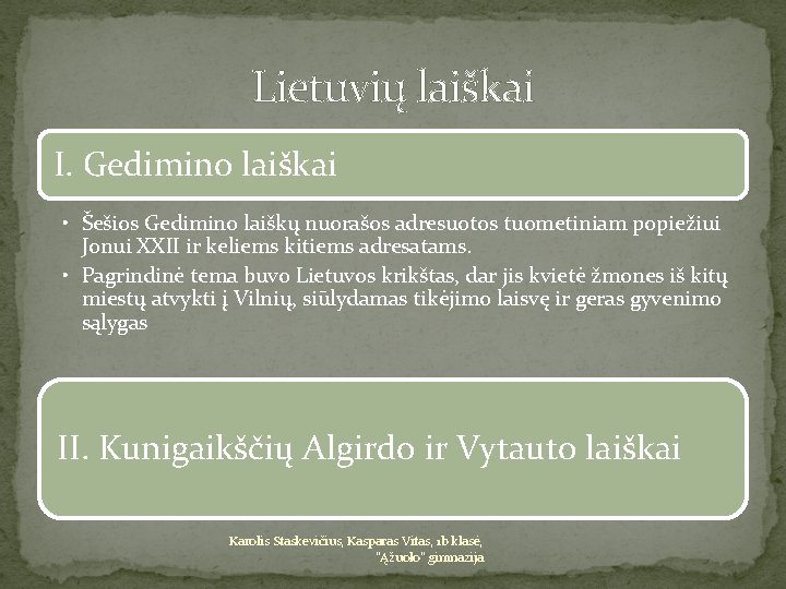 Lietuvių laiškai I. Gedimino laiškai • Šešios Gedimino laiškų nuorašos adresuotos tuometiniam popiežiui Jonui