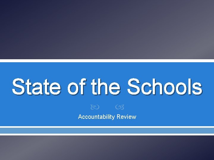 State of the Schools Accountability Review 