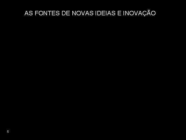 AS FONTES DE NOVAS IDEIAS E INOVAÇÃO 5 