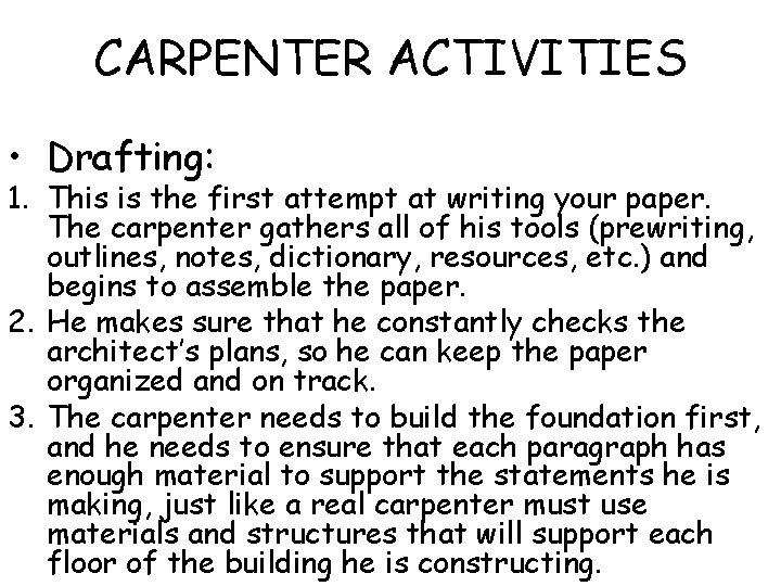 The Writing Process A writing process is any
