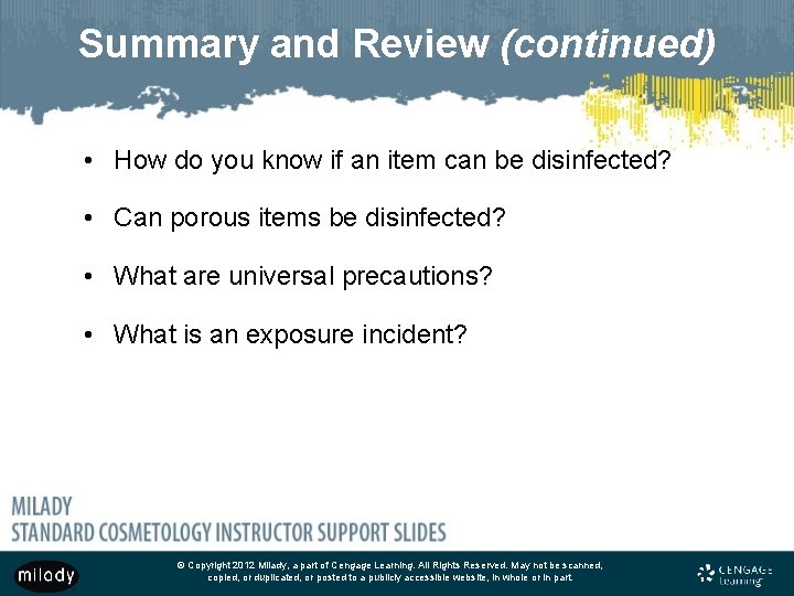 Summary and Review (continued) • How do you know if an item can be